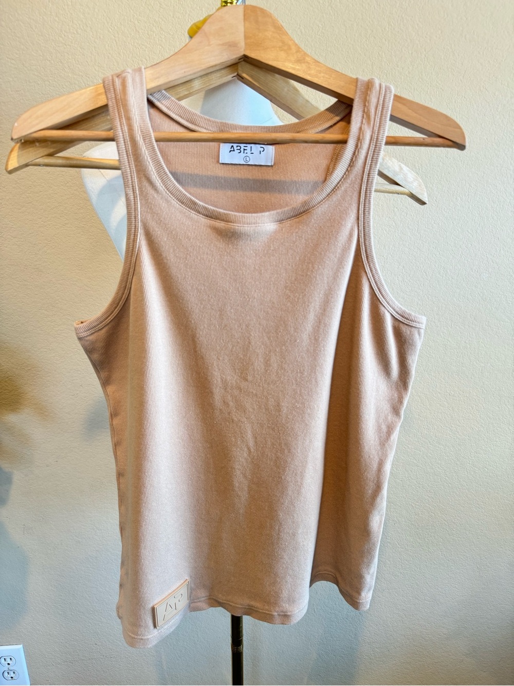 Abel P By Abel Pirela Tan Ribbed Tank Top – Women’s / Unisex – Stretchy Basics